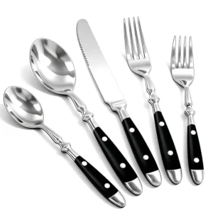 20pcs Black Silverware Set of Flatware